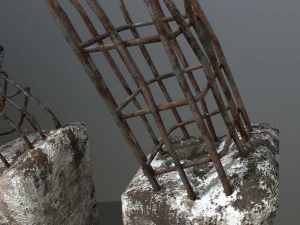 old concrete pole 3D Model