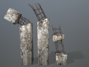 old concrete pole 3D Model