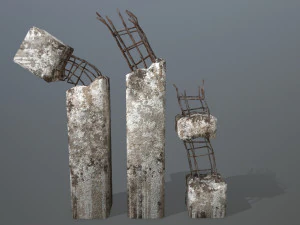 old concrete pole 3D Model