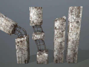 old concrete pole 3D Model