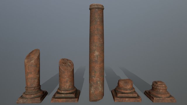 broken column Modello 3D .c4d .max .obj .3ds .fbx .stl .blend