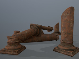 broken column Modello 3D