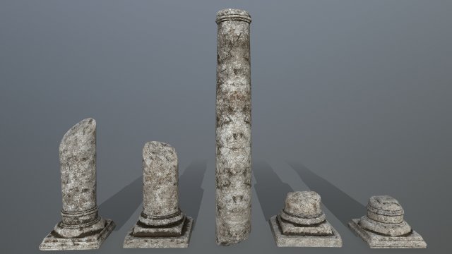 broken column Modelo 3D .c4d .max .obj .3ds .fbx .stl .blend 