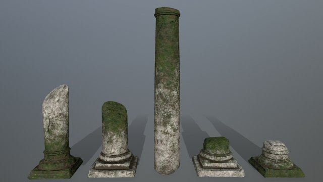 broken pillar 3Dモデル .c4d .max .obj .3ds .fbx .stl .blend 