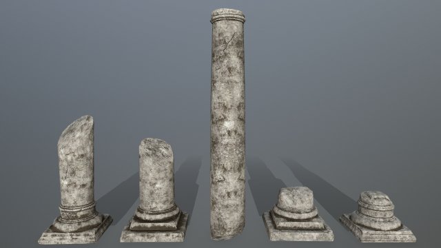broken pillar Modèle 3D .c4d .max .obj .3ds .fbx .stl .blend 