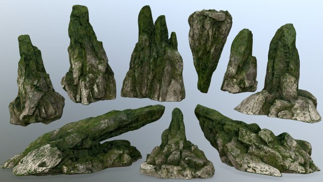 rocks 3D Model .c4d .max .obj .3ds .fbx .stl .blend 