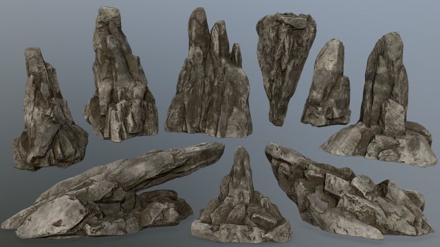 rocks 3D-Modell .c4d .max .obj .3ds .fbx .stl .blend 
