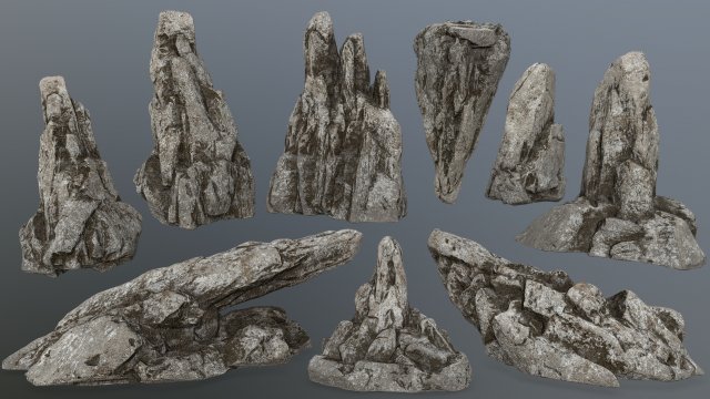 rocks 3D Model .c4d .max .obj .3ds .fbx .stl .blend