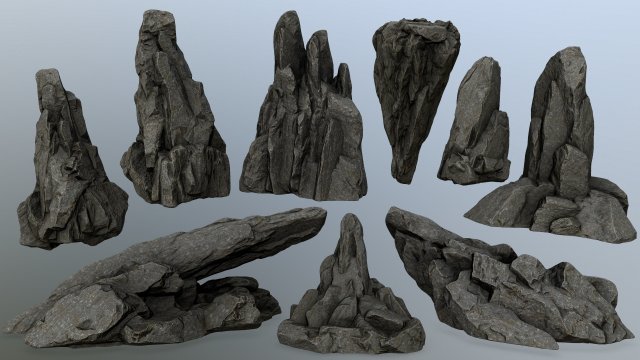 rocks 3D 模型 .c4d .max .obj .3ds .fbx .stl .blend