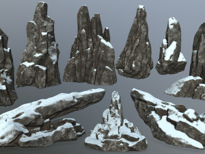 snow rocks 3D-Modell
