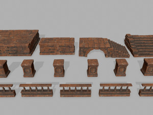 ruin set 3D मॉडल