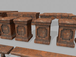 ruin set 3D मॉडल