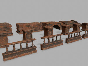 ruin set 3D मॉडल