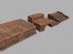 ruin set 3D मॉडल