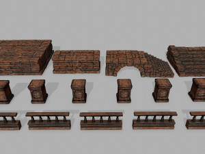 ruin set 3D मॉडल