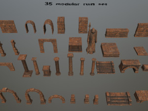 ruin set 3Dモデル