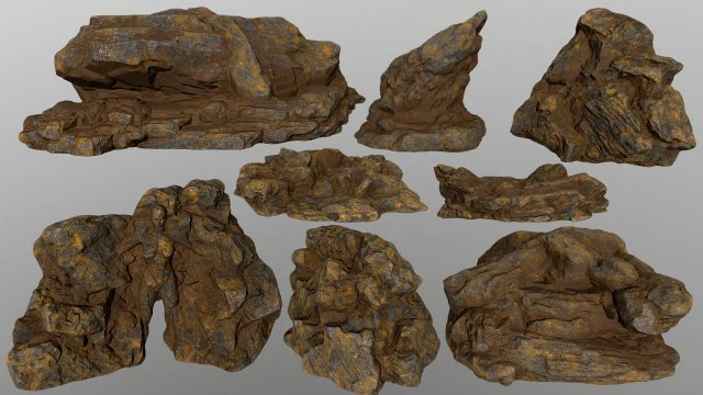 desert rocks 3D Model .c4d .max .obj .3ds .fbx .stl .blend 