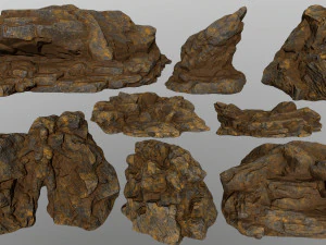 пустынные скалы 3D Модель