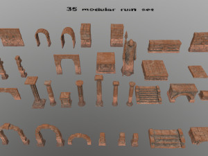 old ruin set Model 3D