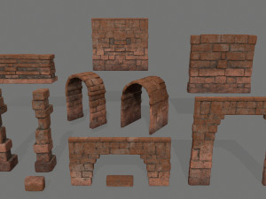 old ruin set 3D Model