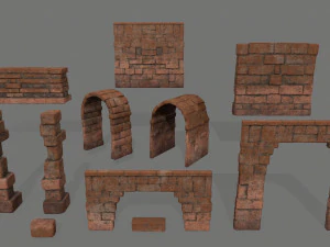 old ruin set 3D Model