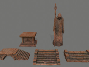 old ruin set 3D Model