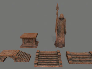 old ruin set 3D Model
