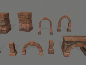 old ruin set 3D Model