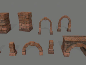 old ruin set 3D Model