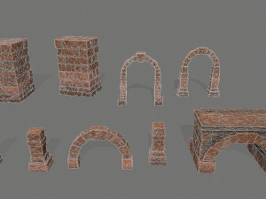 old ruin set 3D Model