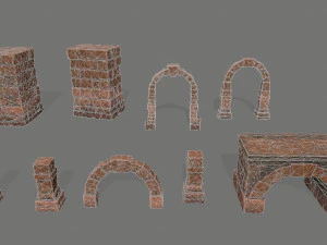 old ruin set 3D Model