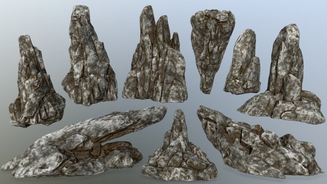 rocks 3D Model .c4d .max .obj .3ds .fbx .stl .blend 