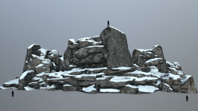 snow rocks Model 3D .c4d .max .obj .3ds .fbx .stl .blend 