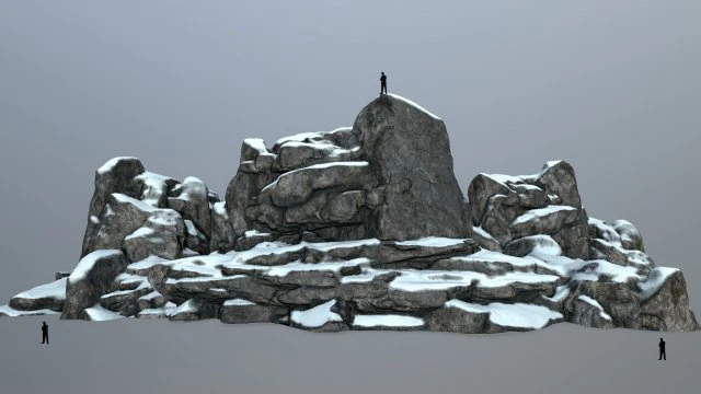 snow rocks 3D Model .c4d .max .obj .3ds .fbx .stl .blend 