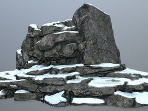 snow rocks Model 3D