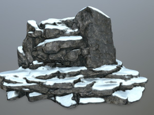 snow rocks Model 3D