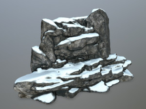 snow rocks Model 3D