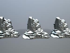 snow rocks Model 3D