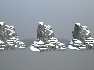 snow rocks Model 3D