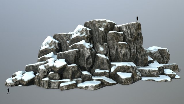 snow rocks Modèle 3D .c4d .max .obj .3ds .fbx .stl .blend 