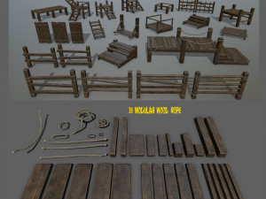 woods and ropes 3D Model