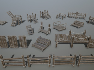 woods and ropes 3D Model