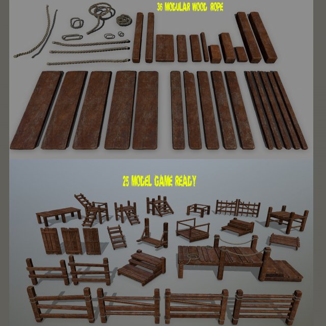 woodandropeset Modelo 3D .c4d .max .obj .3ds .fbx .stl .blend