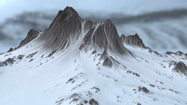montagna di neve Modello 3D .c4d .max .obj .3ds .fbx .stl .blend 