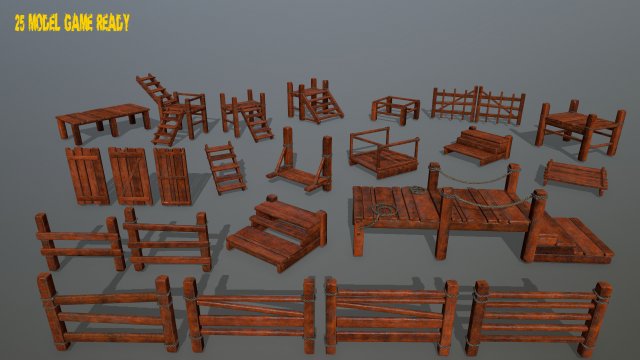 woodandropeset Modello 3D .c4d .max .obj .3ds .fbx .stl .blend 