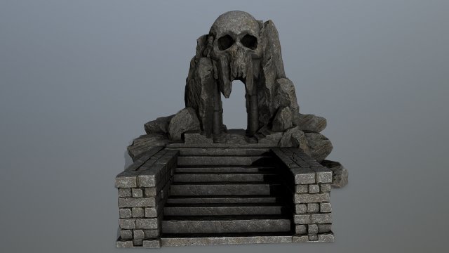 skull cave 3D Модель .c4d .max .obj .3ds .fbx .stl .blend 