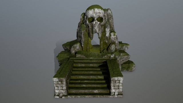 skull cave 3D Модель .c4d .max .obj .3ds .fbx .stl .blend 
