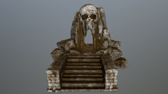 skull cave 3D 模型 .c4d .max .obj .3ds .fbx .stl .blend 