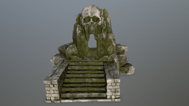 skull cave 3D Модель .c4d .max .obj .3ds .fbx .stl .blend 