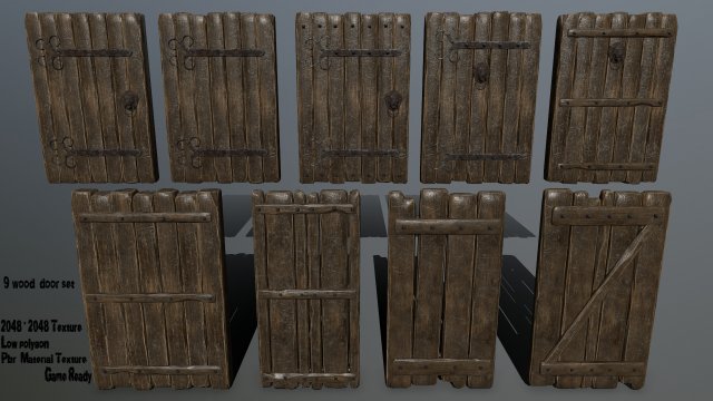 door set 3D 模型 .c4d .max .obj .3ds .fbx .stl .blend 